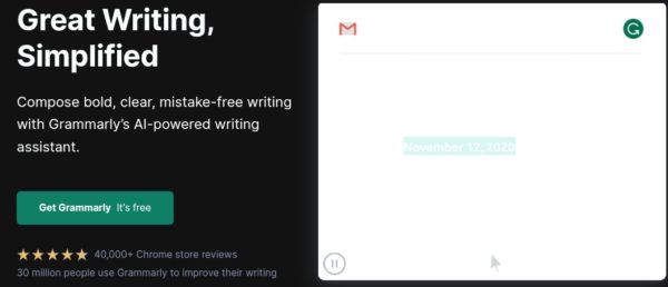 Grammarly hompage